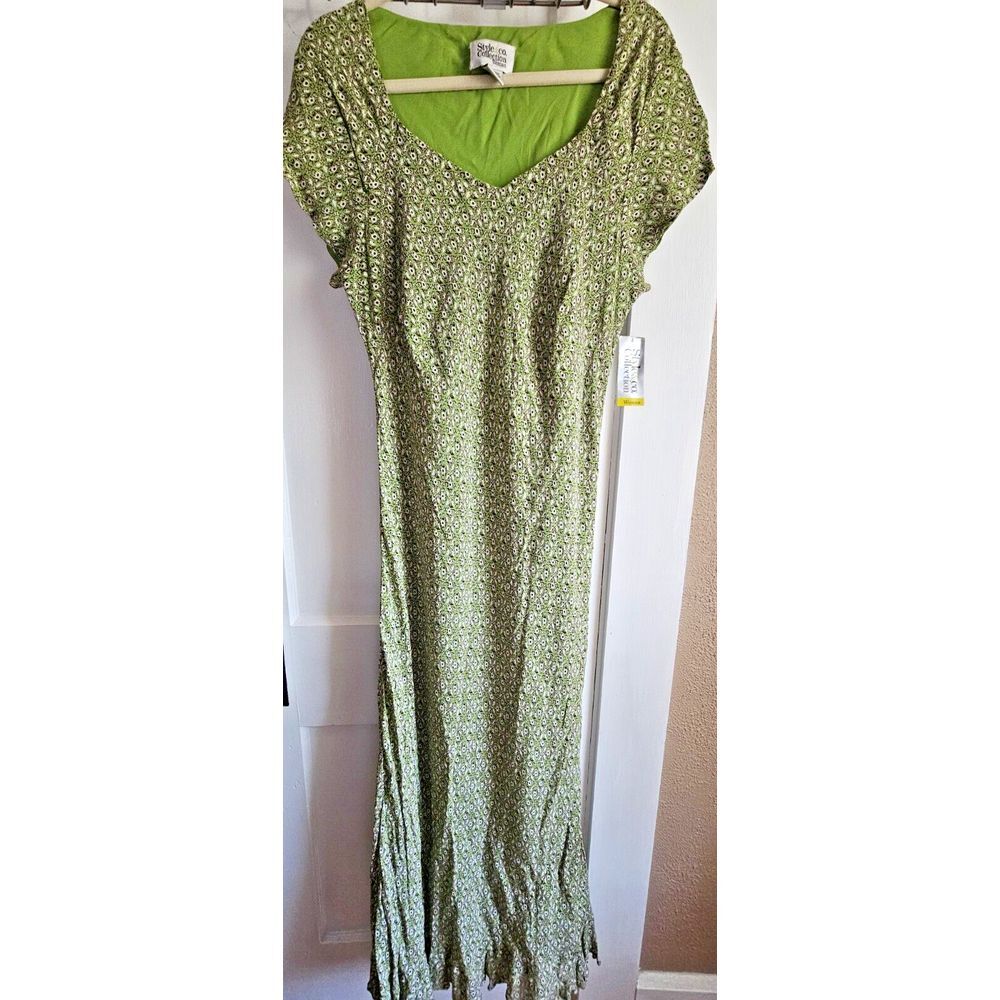 NWT Style & Co. Brazil breeze women Sz 16W cap sleeve maxi dress lined